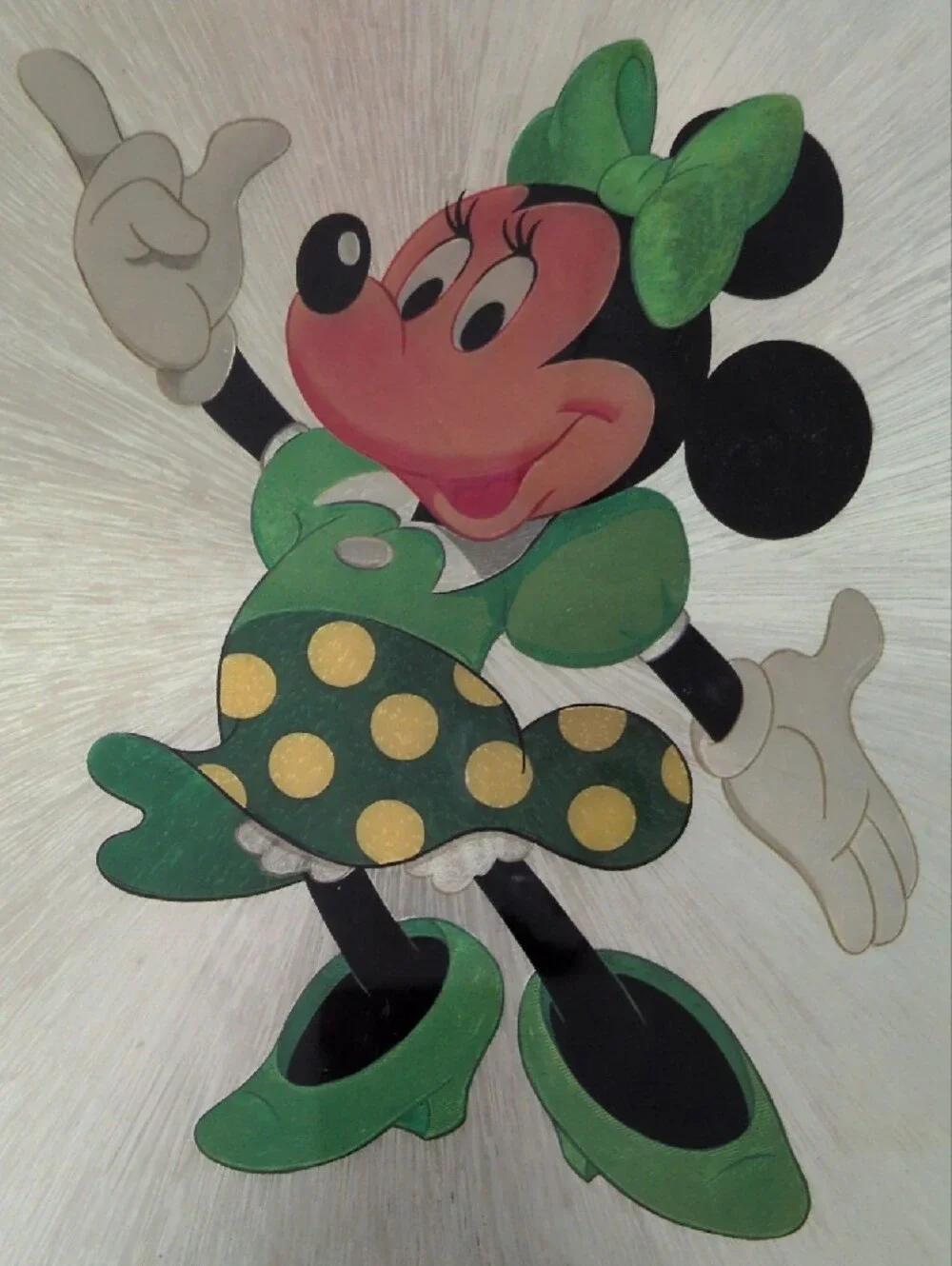 1980's Disney Mickey & Minnie Foil Art Pair - Wooden Wall Hangings